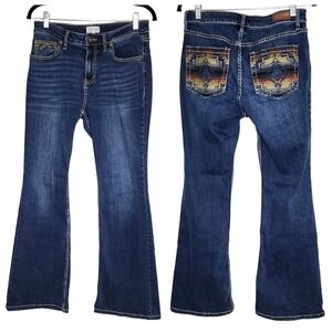 Shyanne Bootcut Jeans Embroidered Pocket  Women's Size 32 Short 32P 29.5' inseam